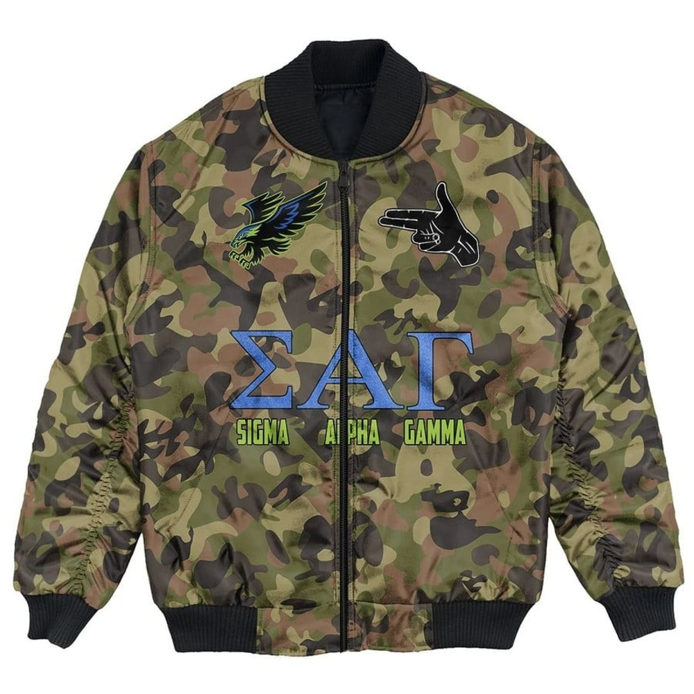 Sigma Alpha Gamma Camo Bomber Jackets, African Bomber Jacket For Men Women