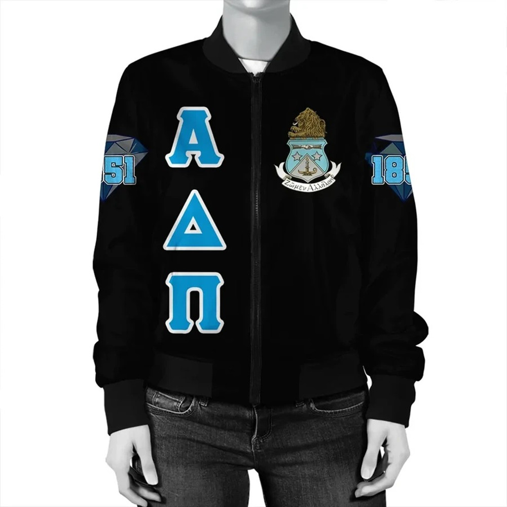 Alpha Delta Pi Letters Bomber Jacket, African Bomber Jacket For Men Women