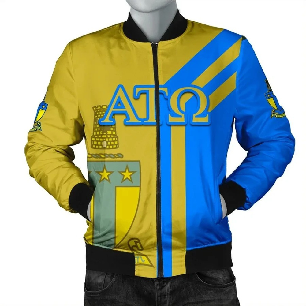 Alva Alpha Tau Omega Bomber Jacket, African Bomber Jacket For Men Women
