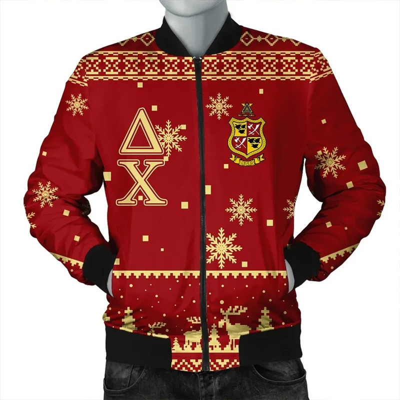 Christmas Letters Fraternity Delta Chi Bomber Jacket, African Bomber Jacket For Men Women