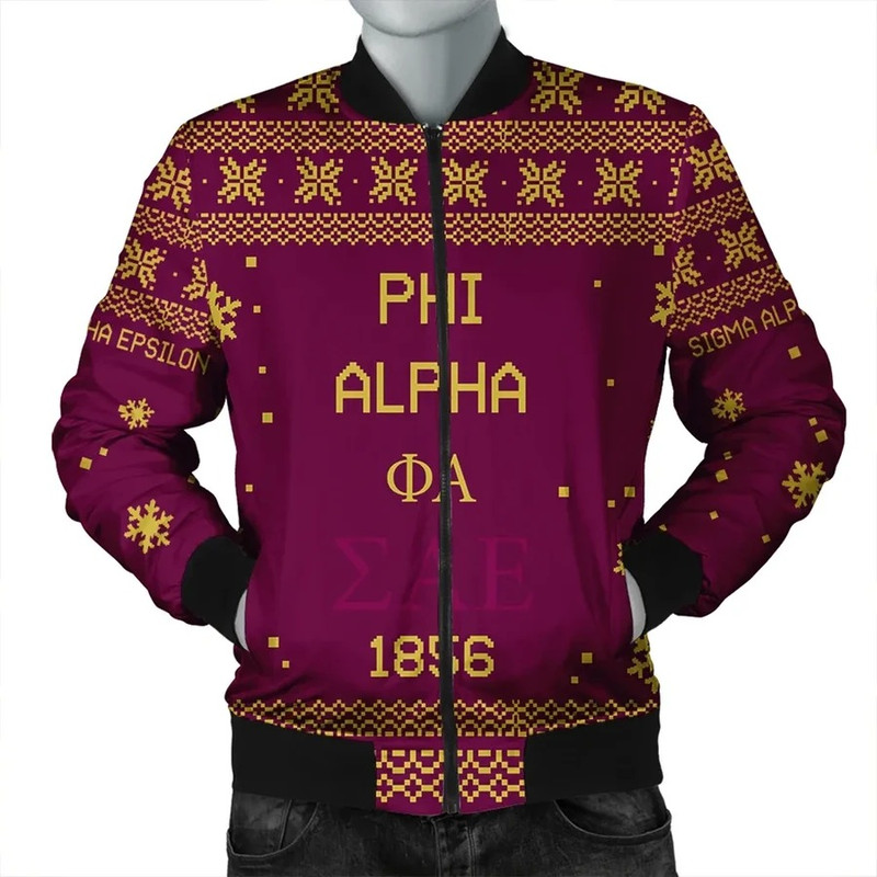 Christmas Motto Fraternity Sigma Alpha Epsilon Bomber Jacket, African Bomber Jacket For Men Women