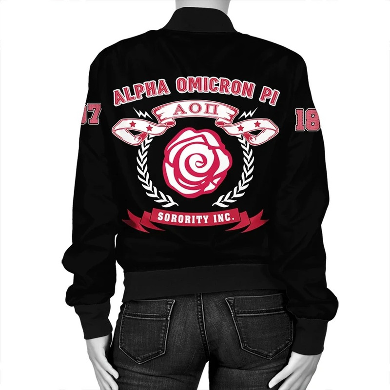 Alpha Omicron Pi Letters Bomber Jacket, African Bomber Jacket For Men Women