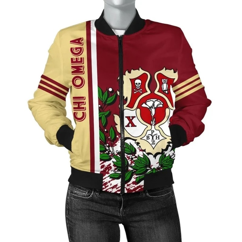 Chi Omega Bomber Jacket Quarter Style, African Bomber Jacket For Men Women