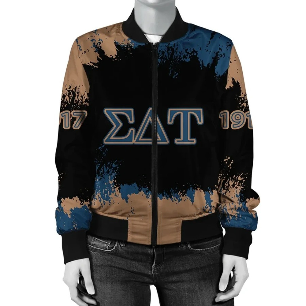 Sigma Delta Tau Face Style Bomber Jacket, African Bomber Jacket For Men Women