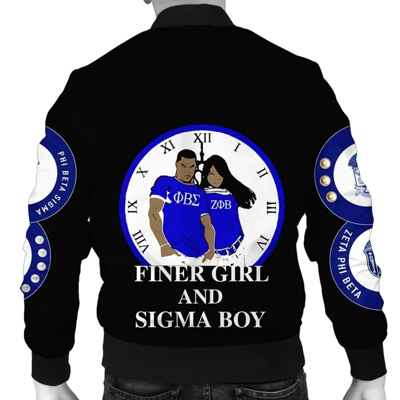 Phi Beta Sigma Zeta Phi Beta Black Bomber Jacket, African Bomber Jacket For Men Women