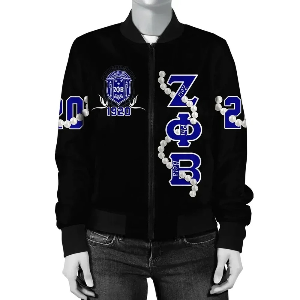 Zeta Phi Beta Pearl Bomber Jacket, African Bomber Jacket For Men Women
