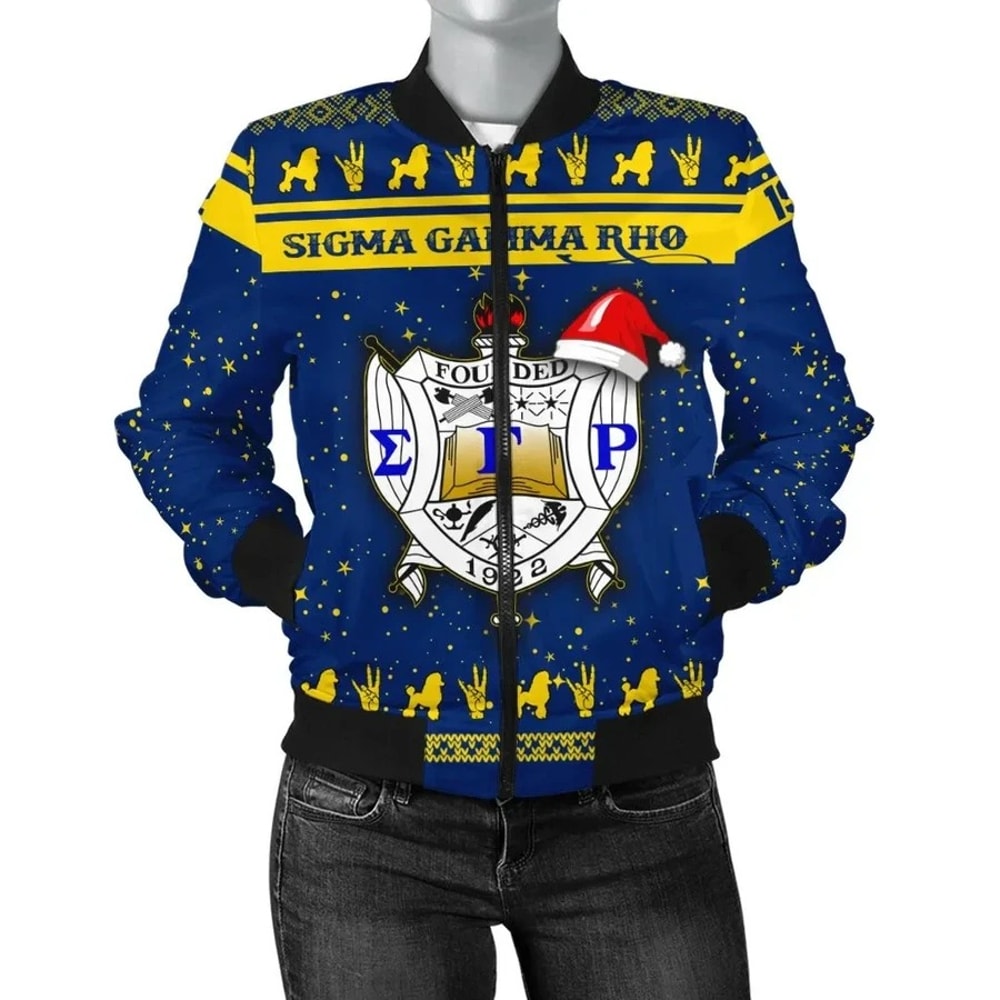 Sigma Gamma Rho Christmas Bomber Jacket, African Bomber Jacket For Men Women