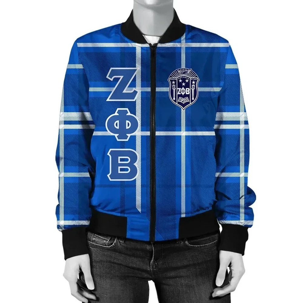 Zeta Phi Beta Burberr Style Bomber Jacket, African Bomber Jacket For Men Women