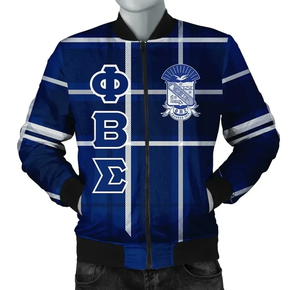 Phi Beta Sigma Burberr Style Bomber Jacket, African Bomber Jacket For Men Women