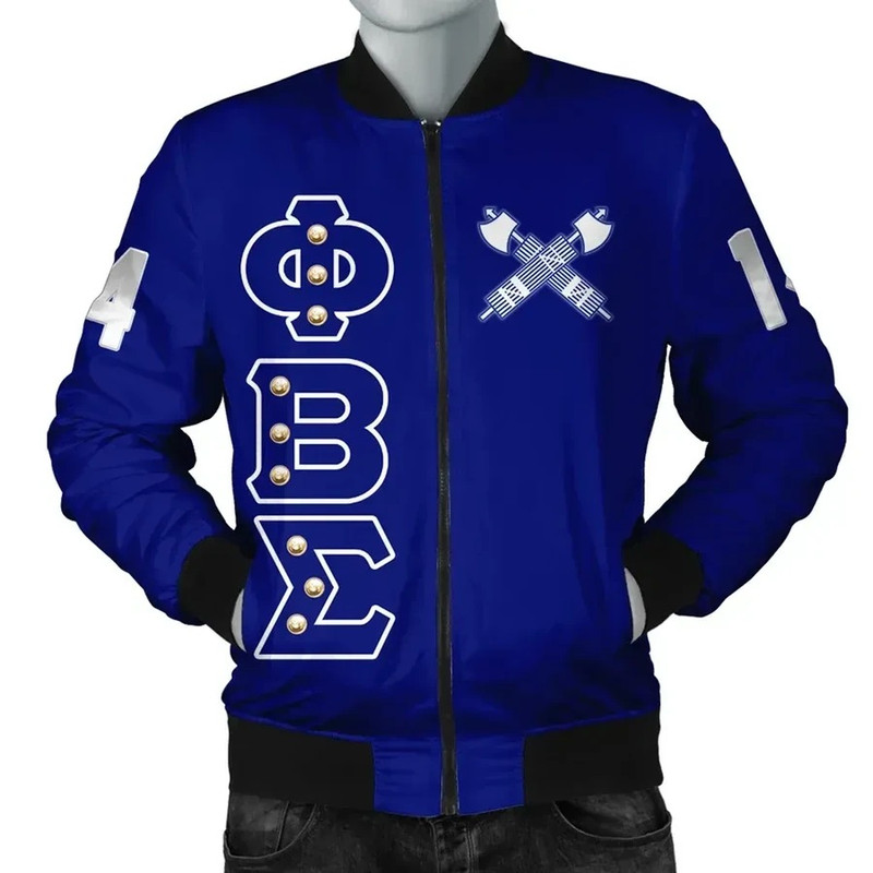 Phi Beta Sigma Crystal Blue Bomber, African Bomber Jacket For Men Women