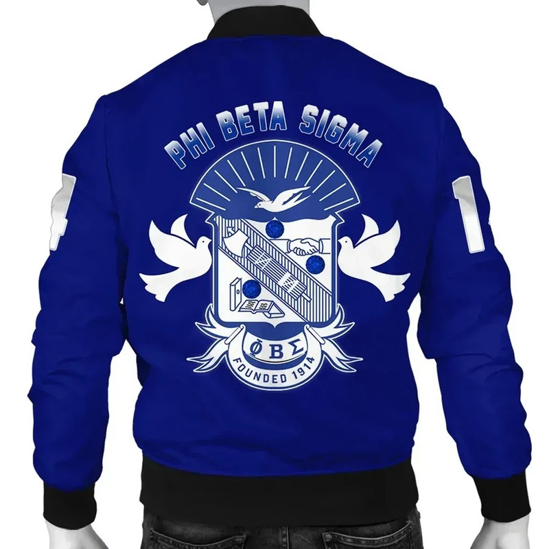 Phi Beta Sigma Crystal Blue Bomber, African Bomber Jacket For Men Women