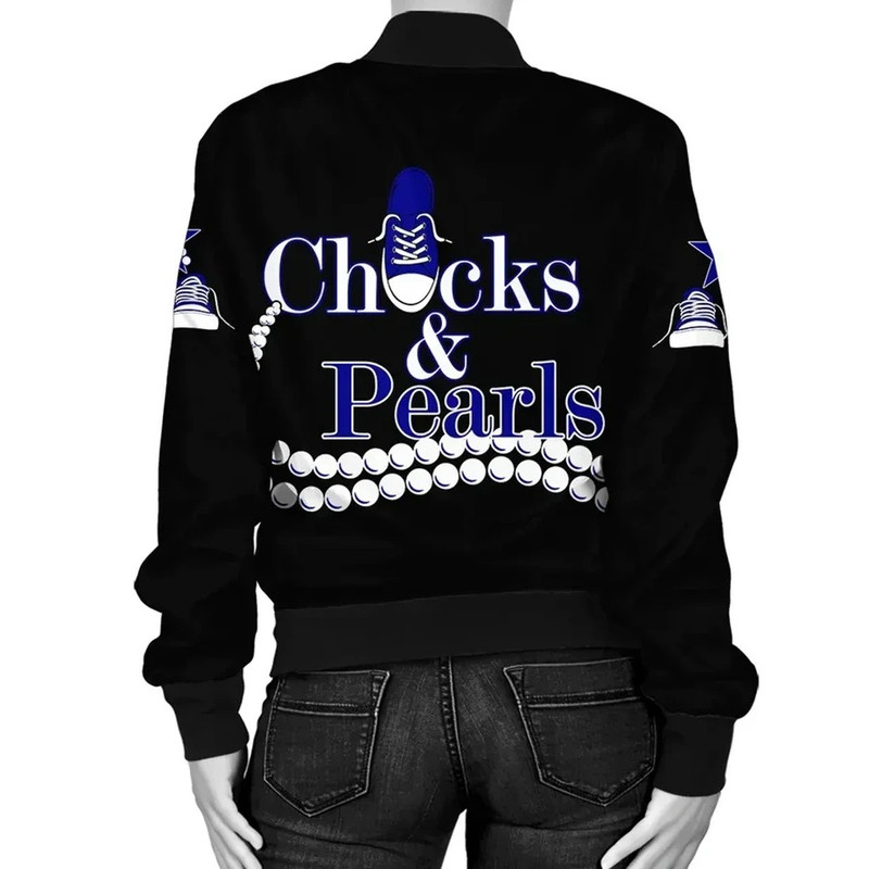 Zeta Phi Beta Pearls K.H Chucks And Pearls Bomber Jacket, African Bomber Jacket For Men Women