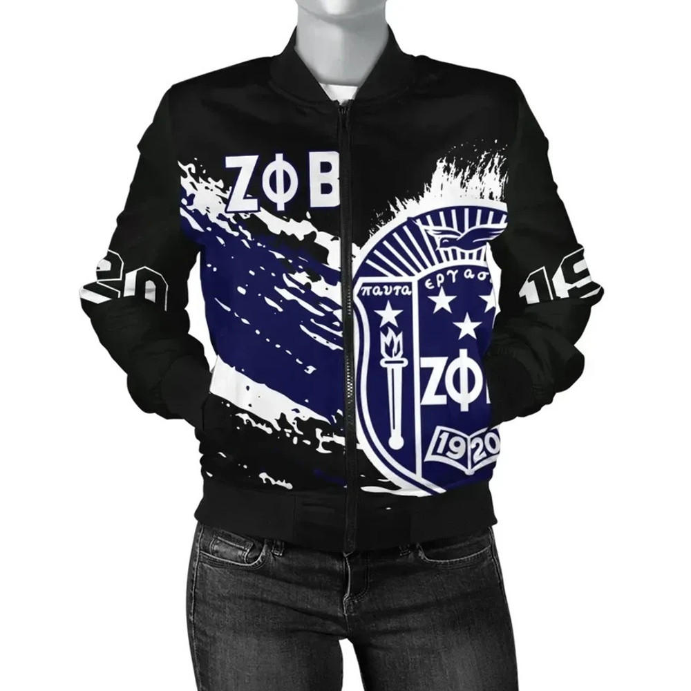 Zeta Phi Beta Bomber Jacket - Tip Style, African Bomber Jacket For Men Women
