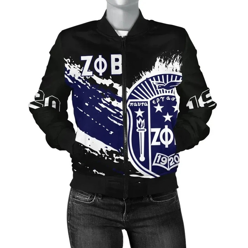Zeta Phi Beta Bomber Jacket - Tip Style, African Bomber Jacket For Men Women