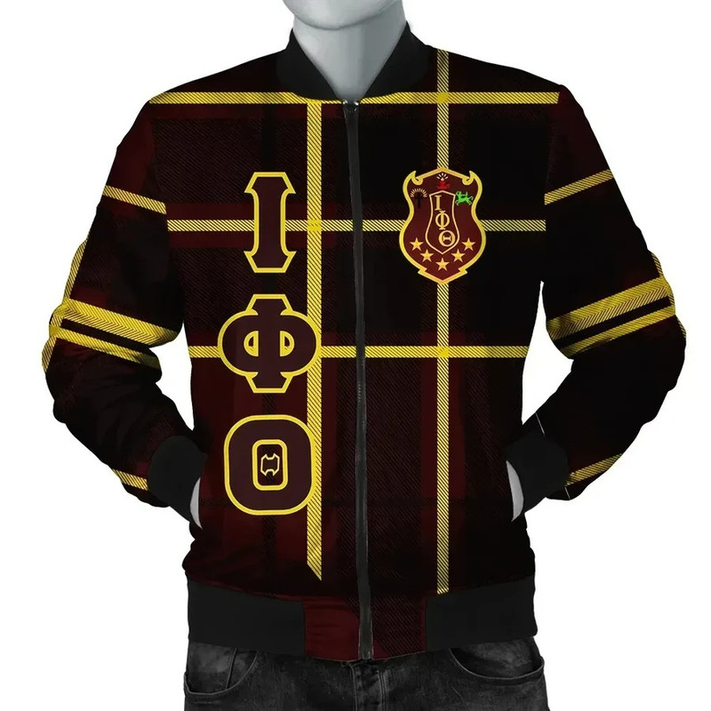 Iota Phi Theta Burberr Style Bomber Jacket, African Bomber Jacket For Men Women