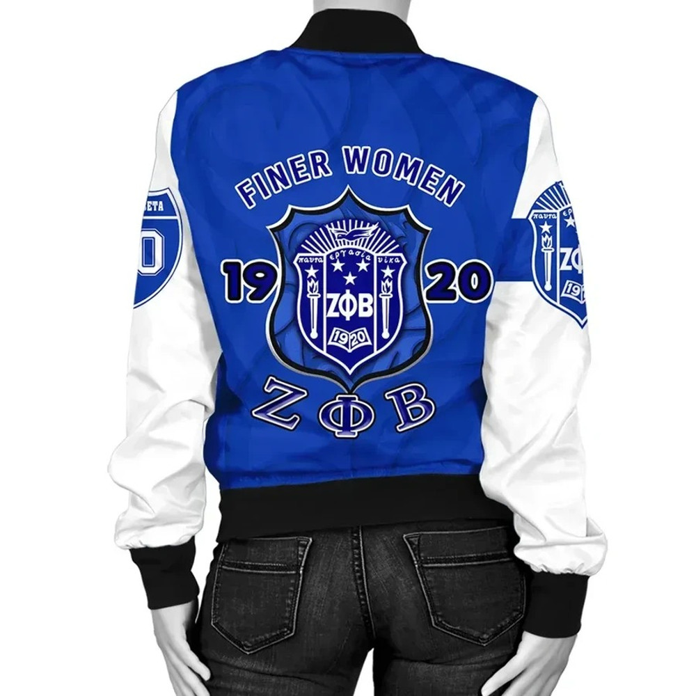 Zeta Phi Beta - Finer Women Bomber Jacket, African Bomber Jacket For Men Women