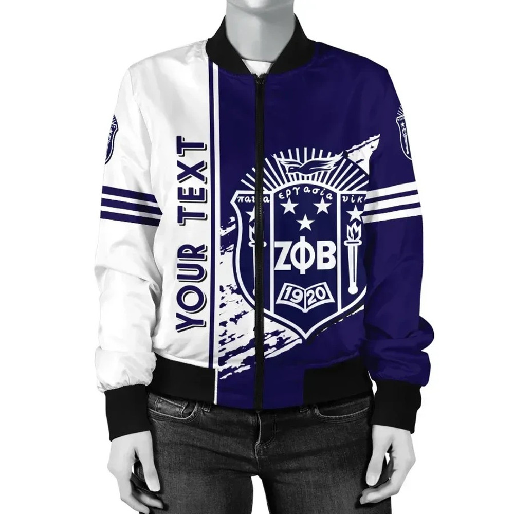 Personalized Zeta Phi Beta Bomber Jacket Quarter Style, African Bomber Jacket For Men Women
