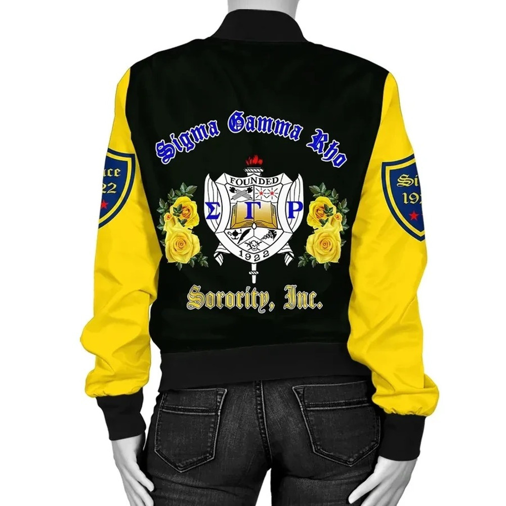 Sigma Gamma Rho Yellow Rose Bomber Jacket, African Bomber Jacket For Men Women