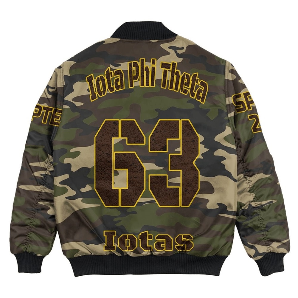 Custom Iota Phi Theta Camouflage Bomber Jackets, African Bomber Jacket For Men Women