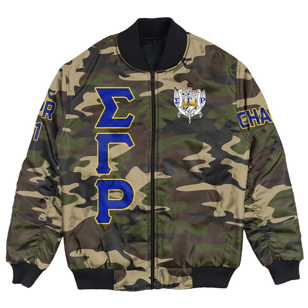 Custom Sigma Gamma Rho Camouflage Bomber Jackets, African Bomber Jacket For Men Women