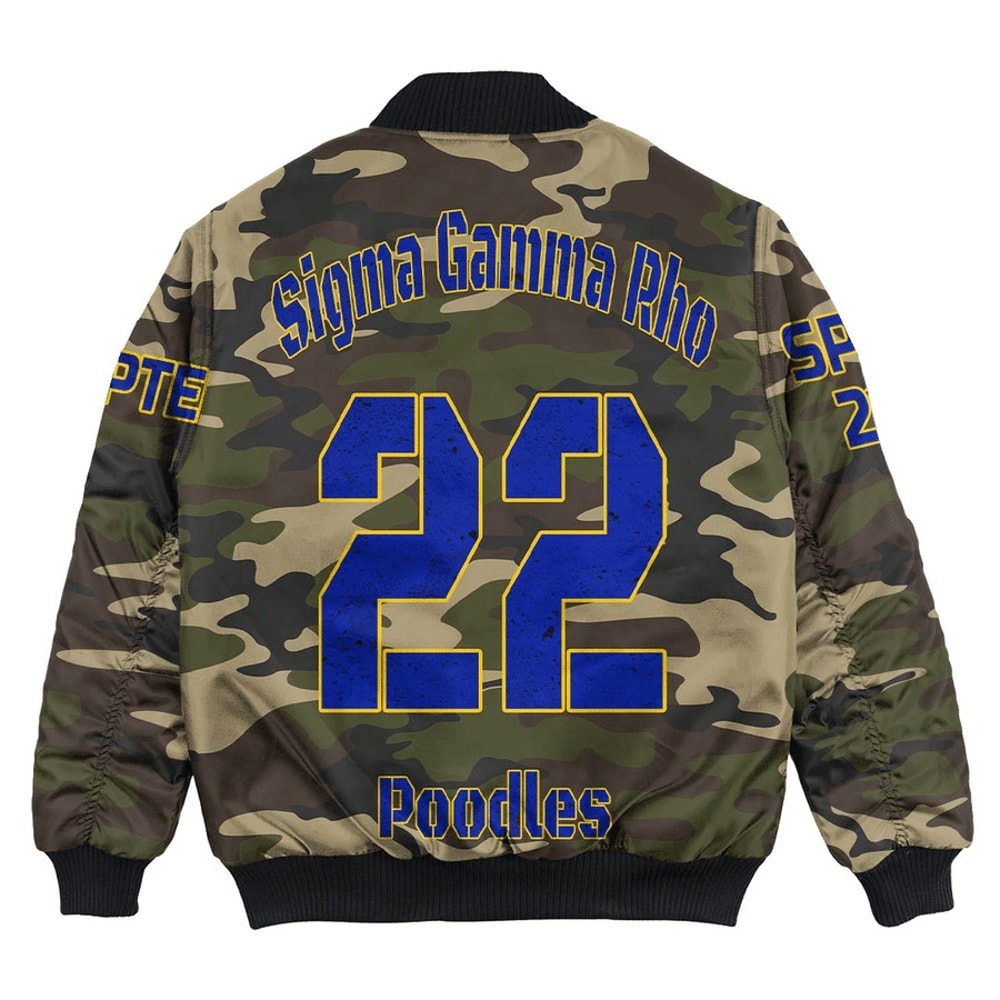 Custom Sigma Gamma Rho Camouflage Bomber Jackets, African Bomber Jacket For Men Women