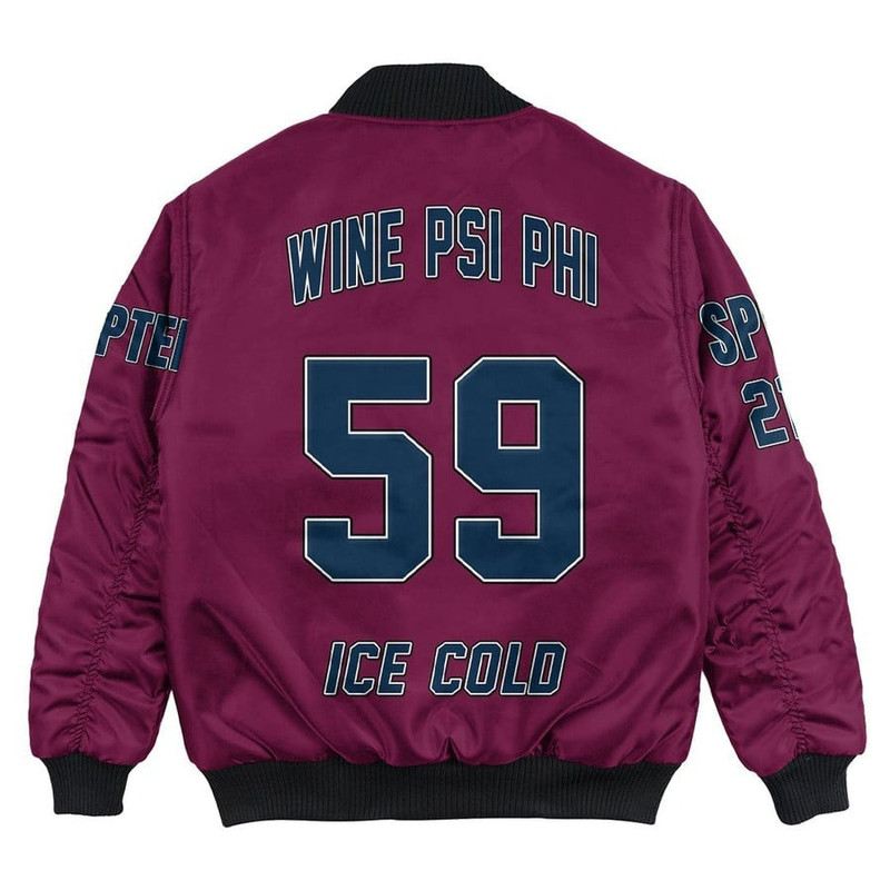 Custom Wine Psi Phi Bomber Jackets, African Bomber Jacket For Men Women