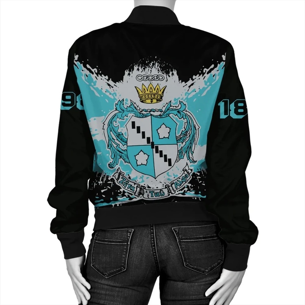 Zeta Tau Alpha Tip Style Bomber Jacket, African Bomber Jacket For Men Women