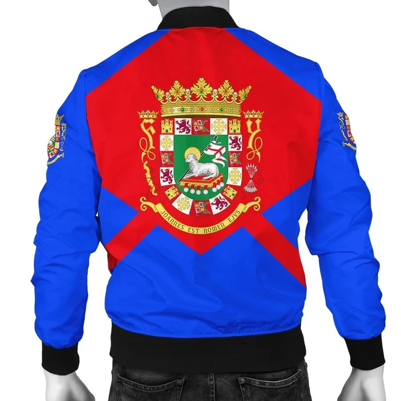 Encanto Rican Jacket - Puerto Rico Coat Of Arm Simple Bomber, African Bomber Jacket For Men Women