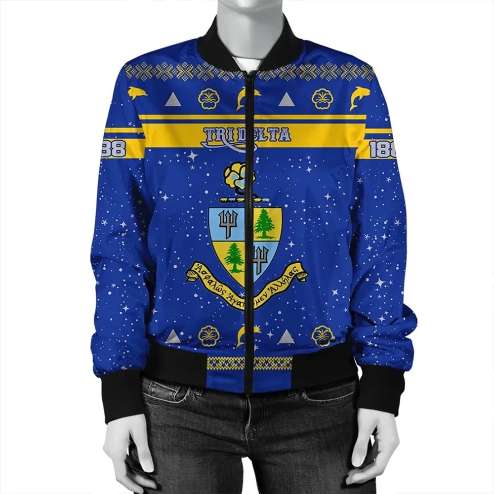 Christmas Style Sorority Delta Delta Delta Bomber Jacket, African Bomber Jacket For Men Women