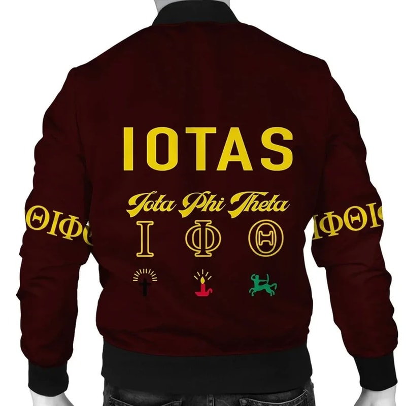 Brown Iota Phi Theta Bomber Jacket, African Bomber Jacket For Men Women