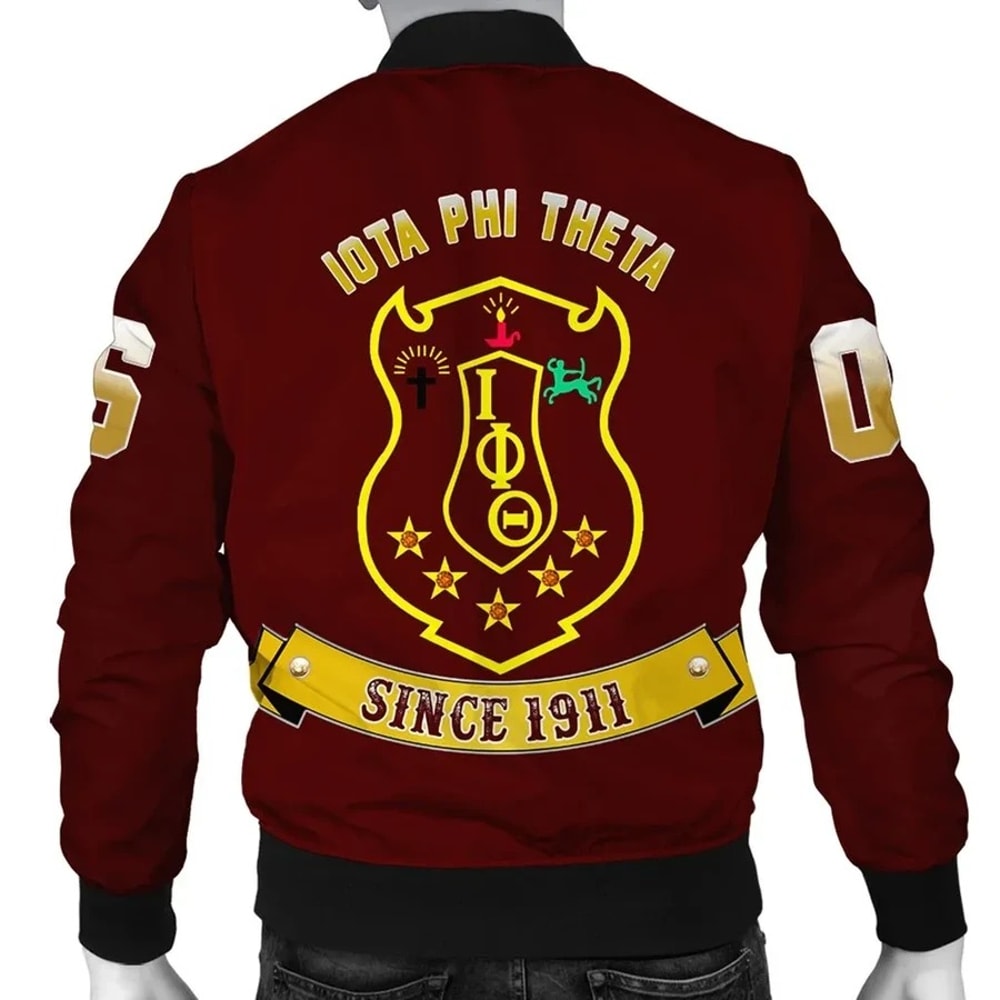 Iota Phi Theta Crystal Brown Bomber, African Bomber Jacket For Men Women
