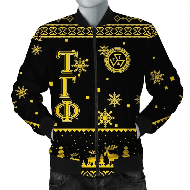 Christmas Letters Fraternity Tau Gamma Phi Bomber Jacket, African Bomber Jacket For Men Women