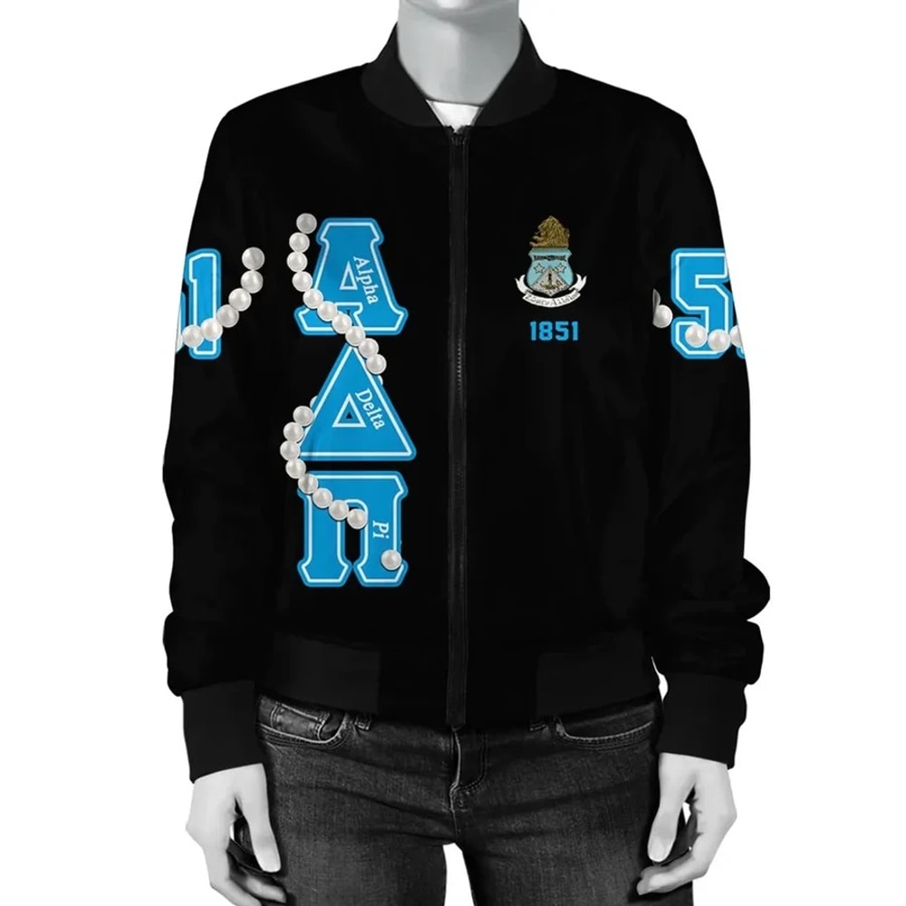 Alpha Delta Pi Pearls Bomber Jacket, African Bomber Jacket For Men Women