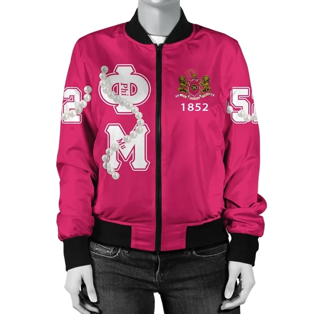 Phi Mu Ver.2 Pearls Bomber Jacket, African Bomber Jacket For Men Women