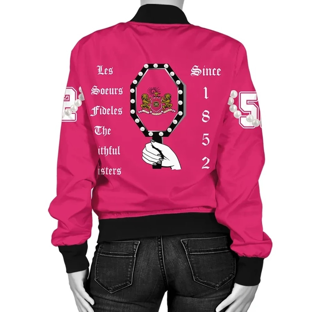 Phi Mu Ver.2 Pearls Bomber Jacket, African Bomber Jacket For Men Women