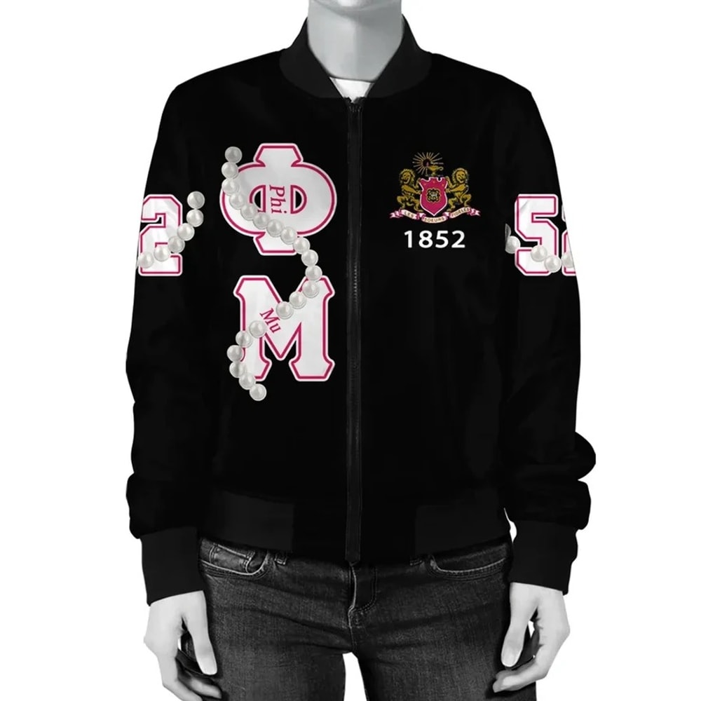 Phi Mu Pearls Bomber Jacket, African Bomber Jacket For Men Women