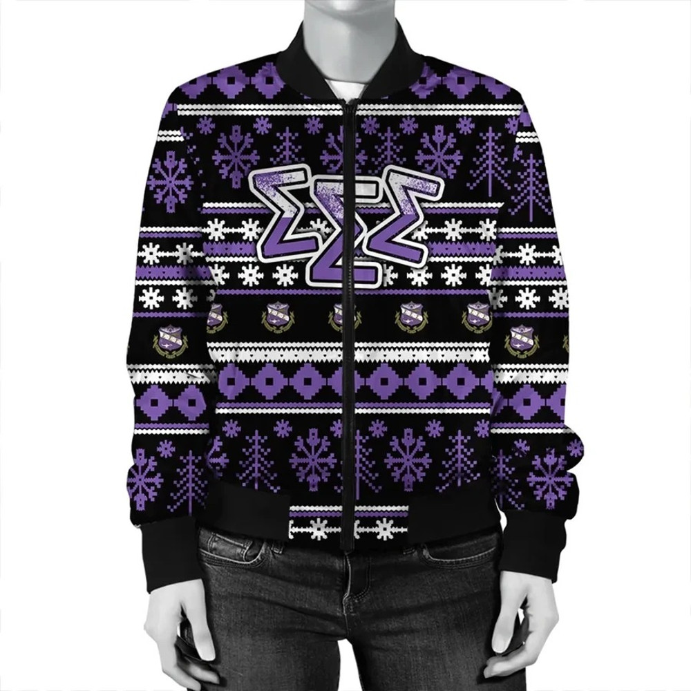 Christmas Splatters Sorority Sigma Sigma Sigma Bomber Jacket, African Bomber Jacket For Men Women