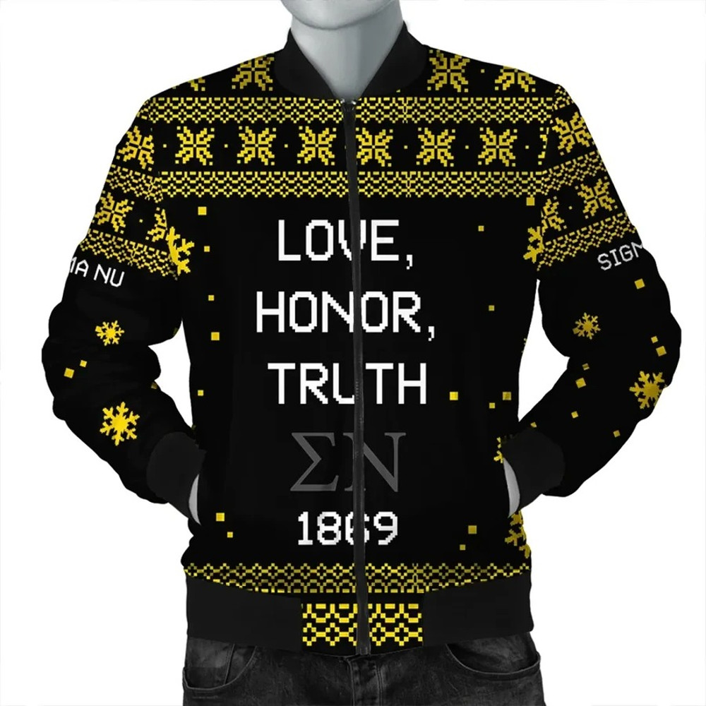 Christmas Motto Fraternity Sigma Nu Bomber Jacket, African Bomber Jacket For Men Women