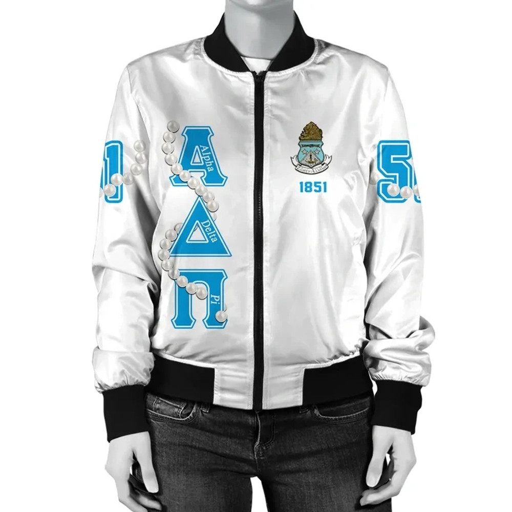 Alpha Delta Pi Ver.2 Pearls Bomber Jacket, African Bomber Jacket For Men Women