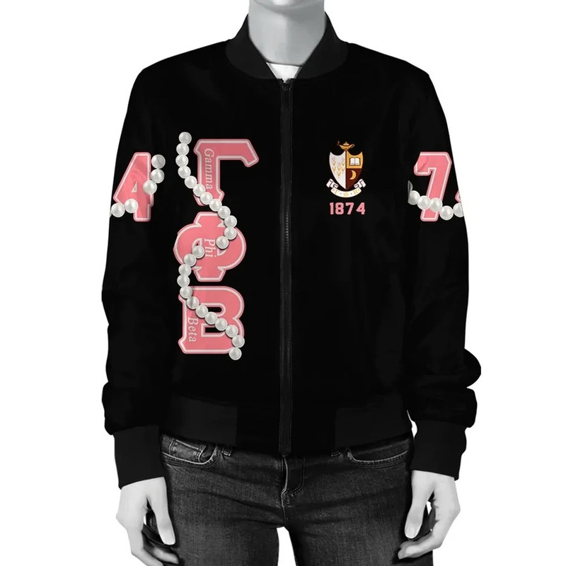 Gamma Phi Beta Pearls Bomber Jacket, African Bomber Jacket For Men Women