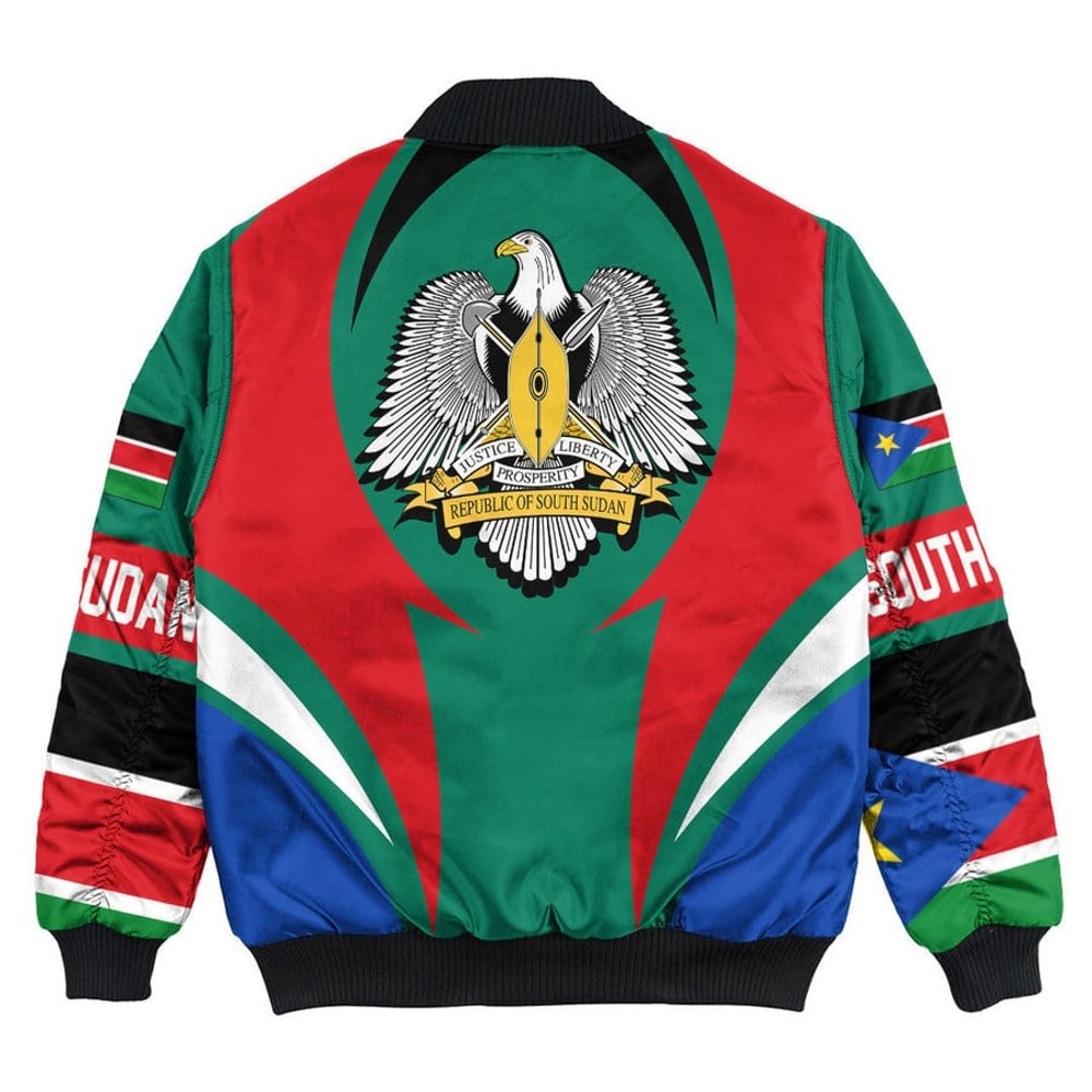 South Sudan Action Falg Bomber Jacket, African Bomber Jacket For Men Women