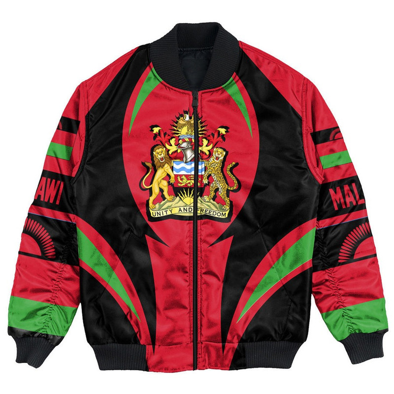 Malawi Action Falg Bomber Jacket, African Bomber Jacket For Men Women