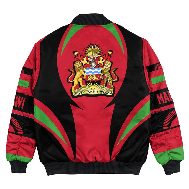 Malawi Action Falg Bomber Jacket, African Bomber Jacket For Men Women