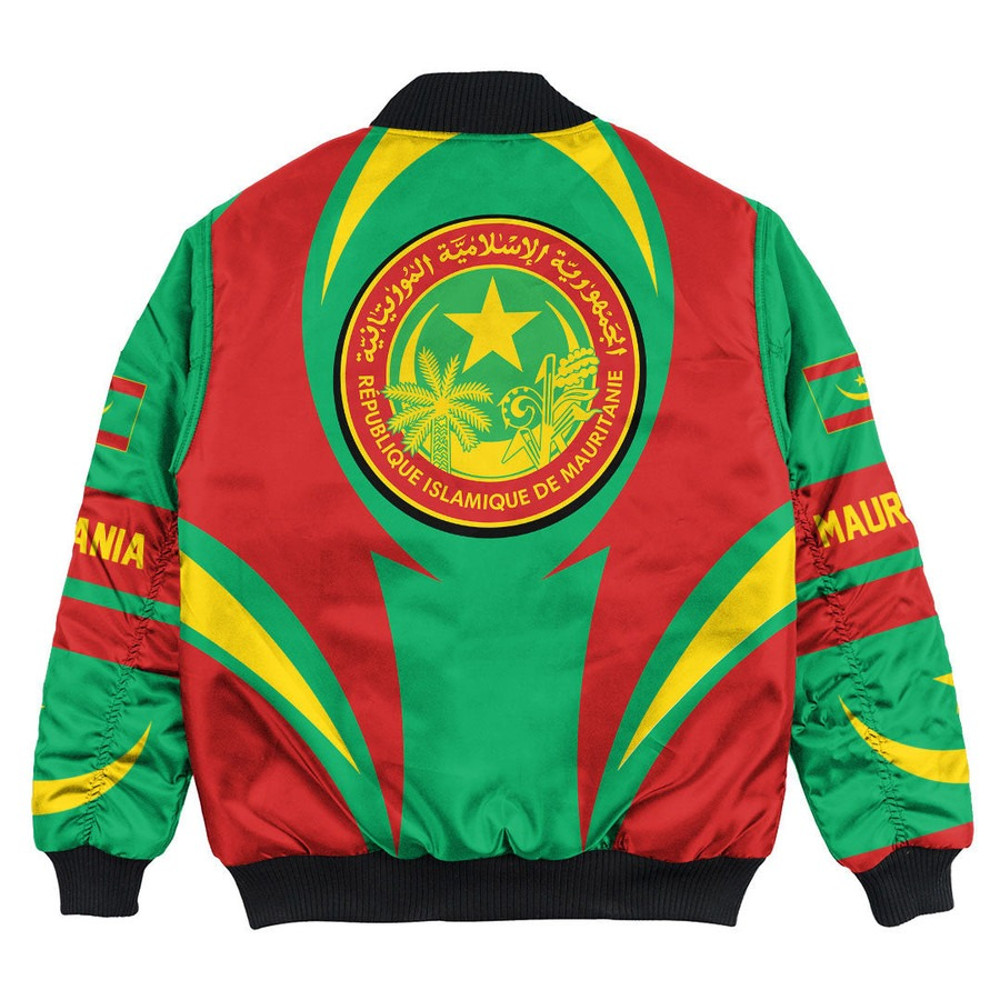 Mauritania Action Falg Bomber Jacket, African Bomber Jacket For Men Women