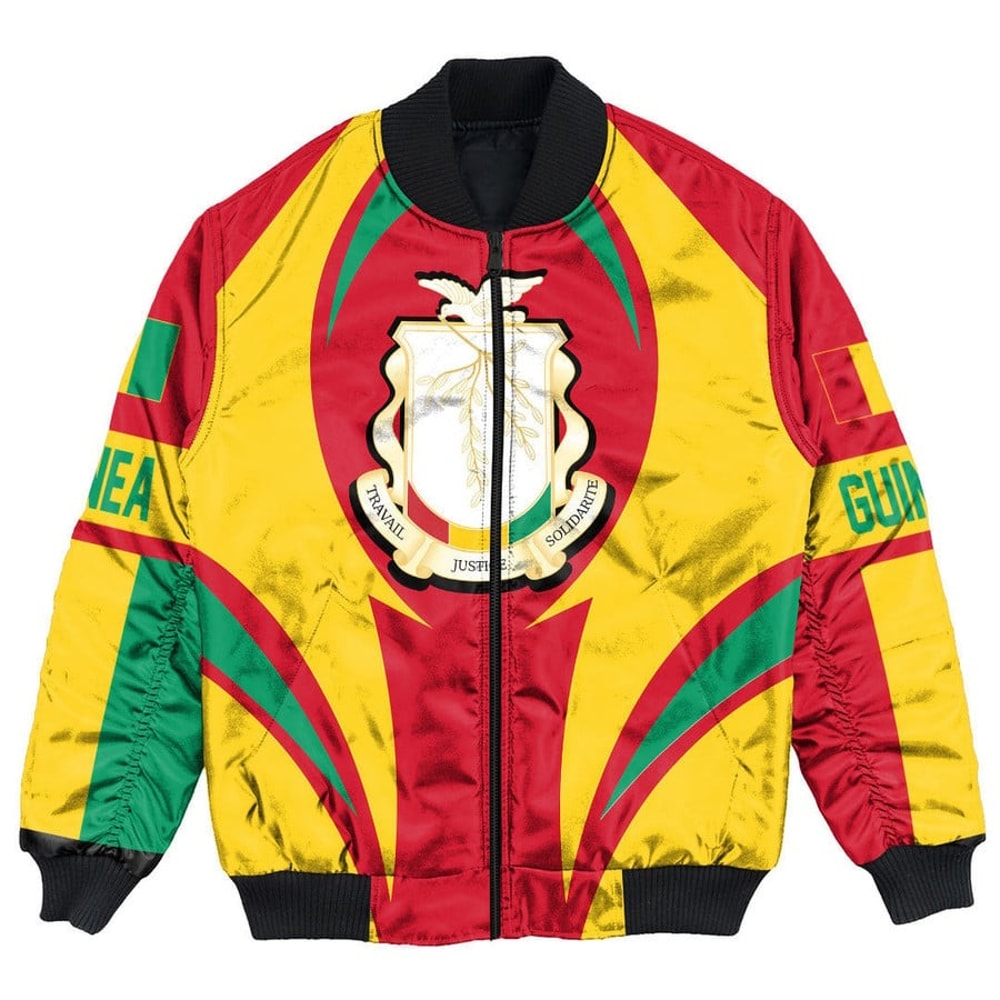 Guinea Bissau Action Falg Bomber Jacket, African Bomber Jacket For Men Women