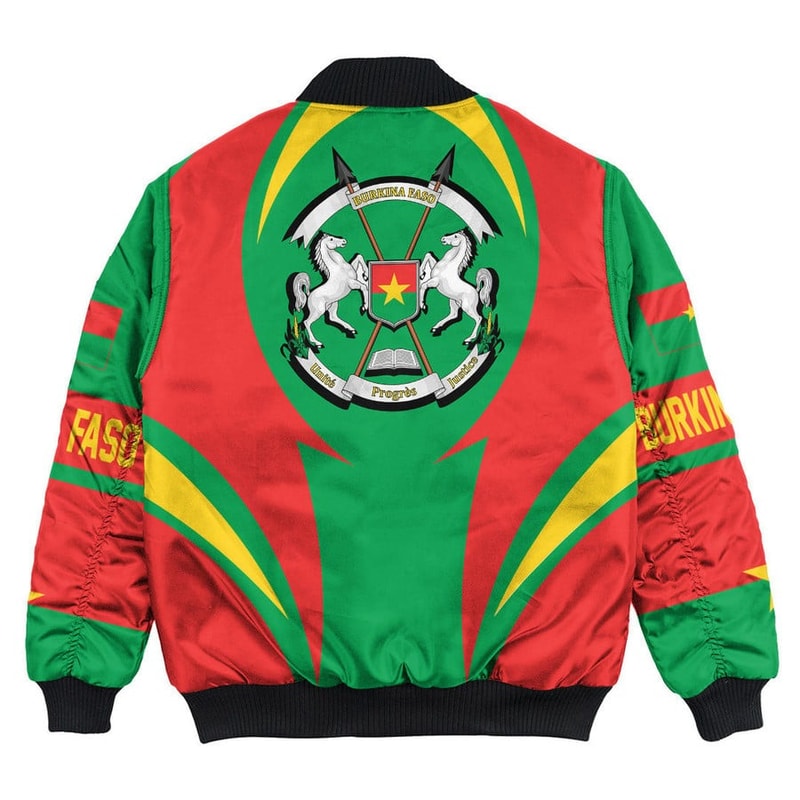 Burkina Faso Action Falg Bomber Jacket, African Bomber Jacket For Men Women