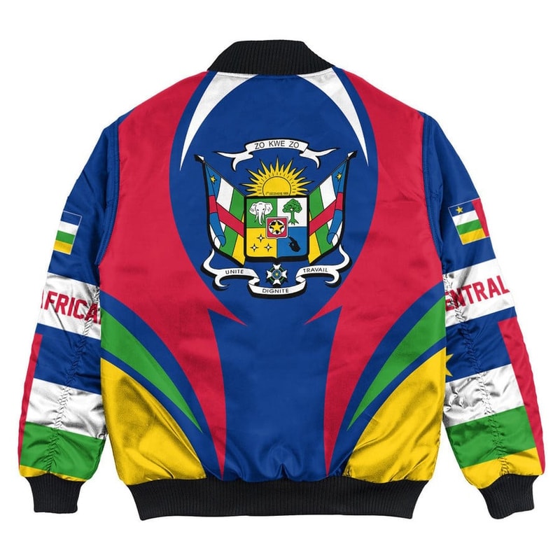 Central Africa Action Falg Bomber Jacket, African Bomber Jacket For Men Women