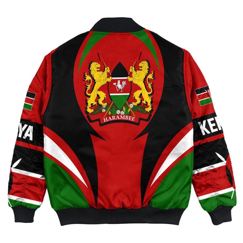 Kenya Action Falg Bomber Jacket, African Bomber Jacket For Men Women