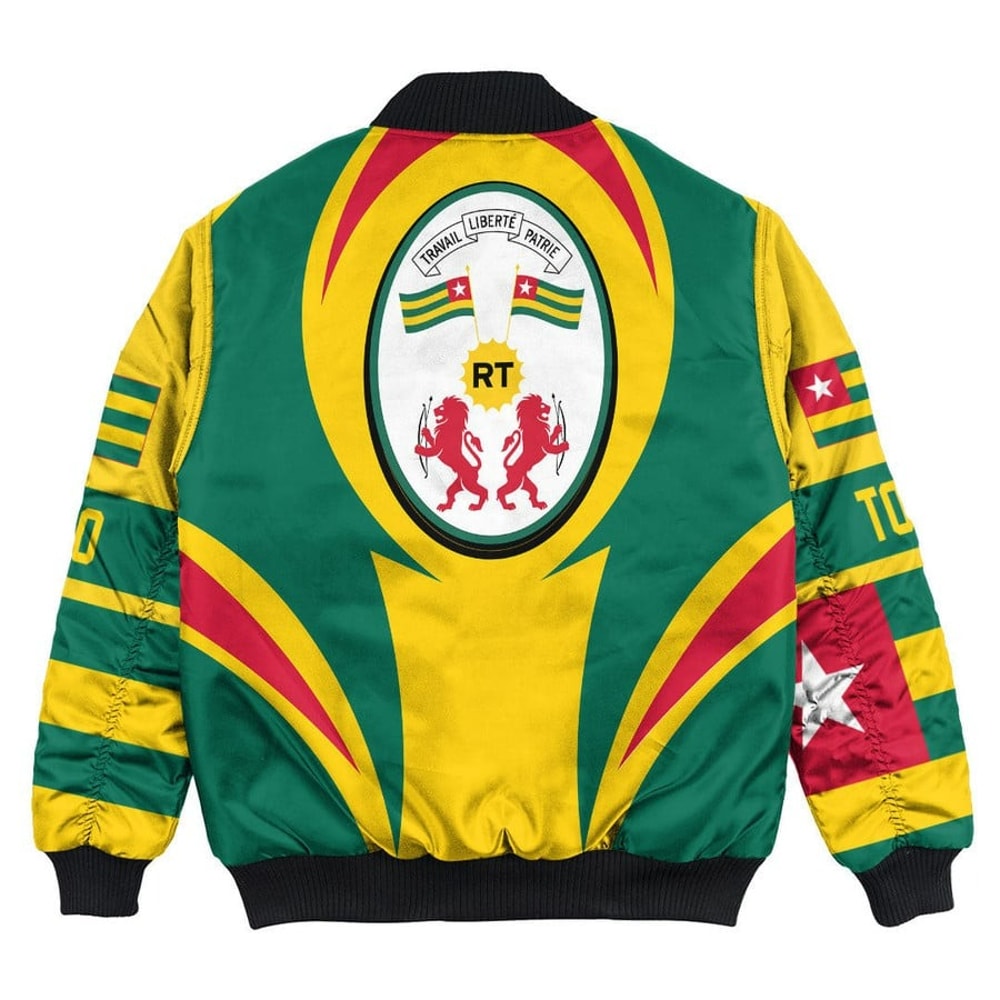 Togo Action Falg Bomber Jacket, African Bomber Jacket For Men Women