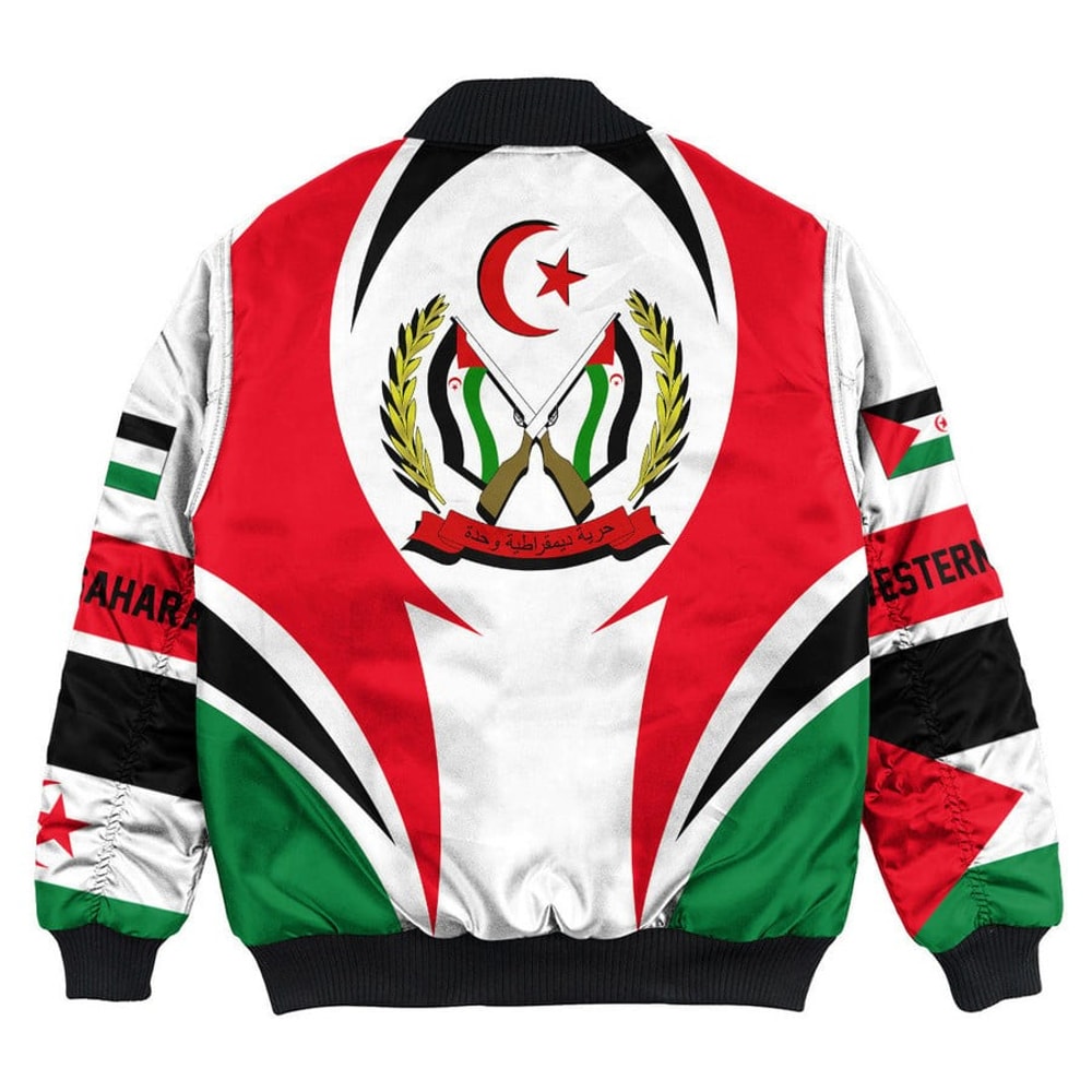 Western Sahara Action Falg Bomber Jacket, African Bomber Jacket For Men Women